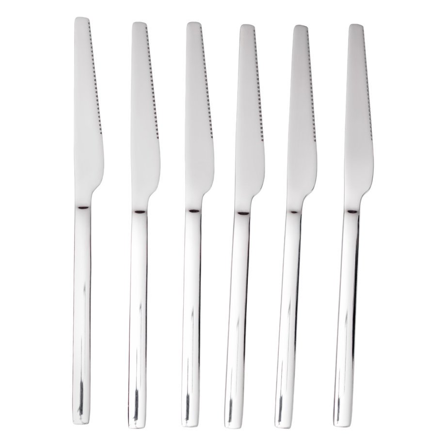 Набір столових ножів 6 штук з нержавіючої сталі 23 (см) Срібло HP-8-26