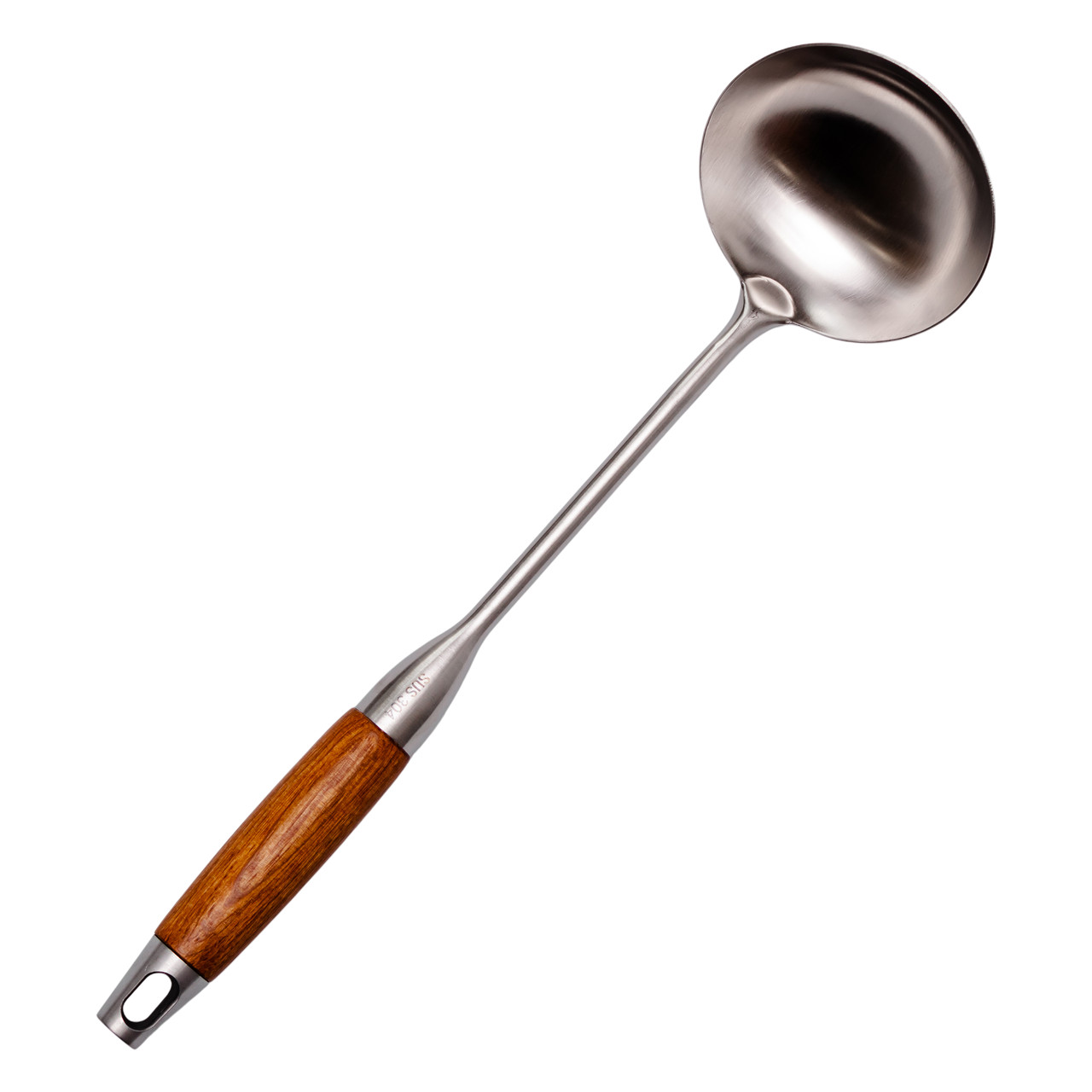 Ополоник металевий кухонний 27 (см) з нержавіючої сталі з дерев&apos;яною ручкою HP-8-45