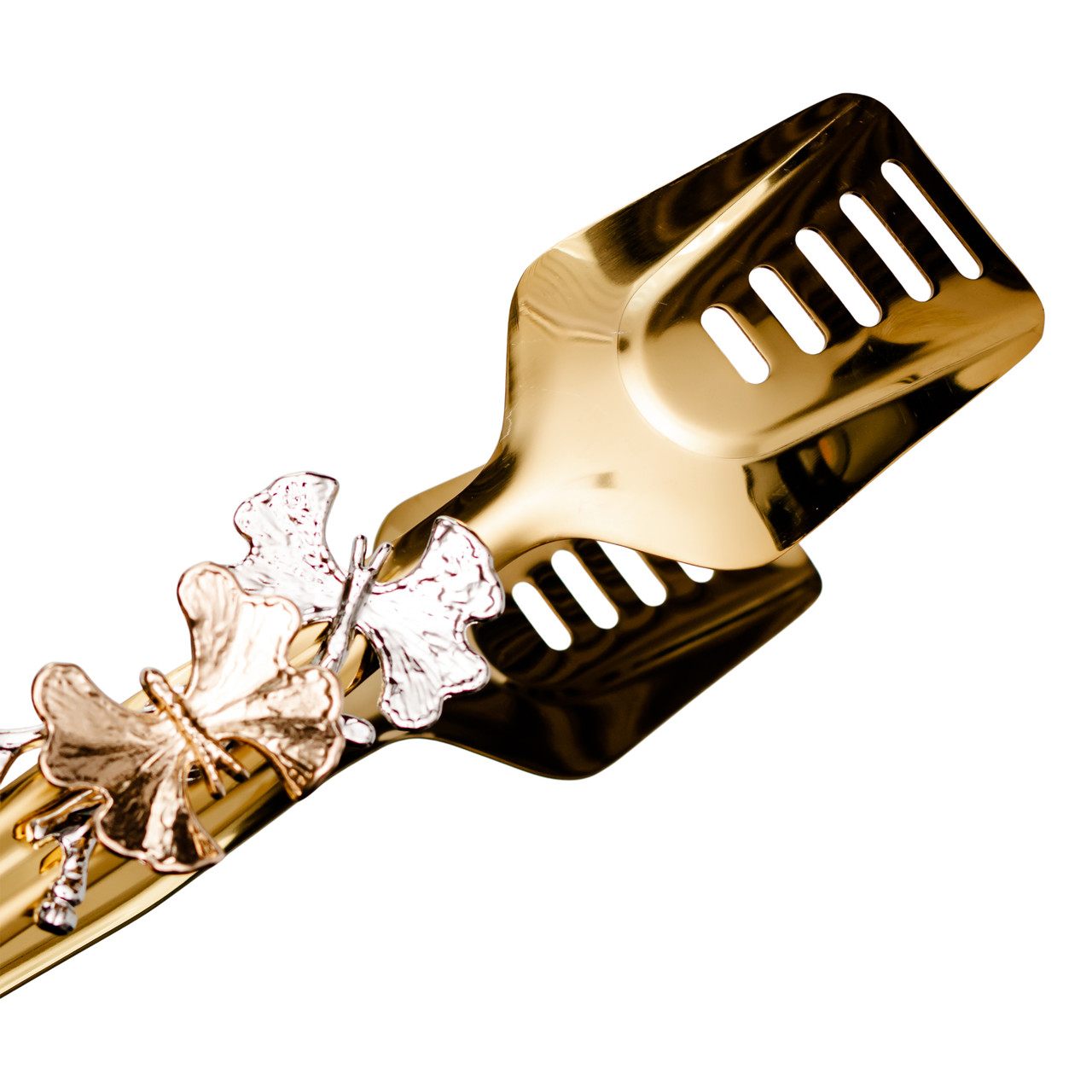 Щипці кухонні металеві 21.5×5 (см) кулінарні щипці для м&apos;яса, риби, гриля кухарські щипці Золотистий HP-8-62