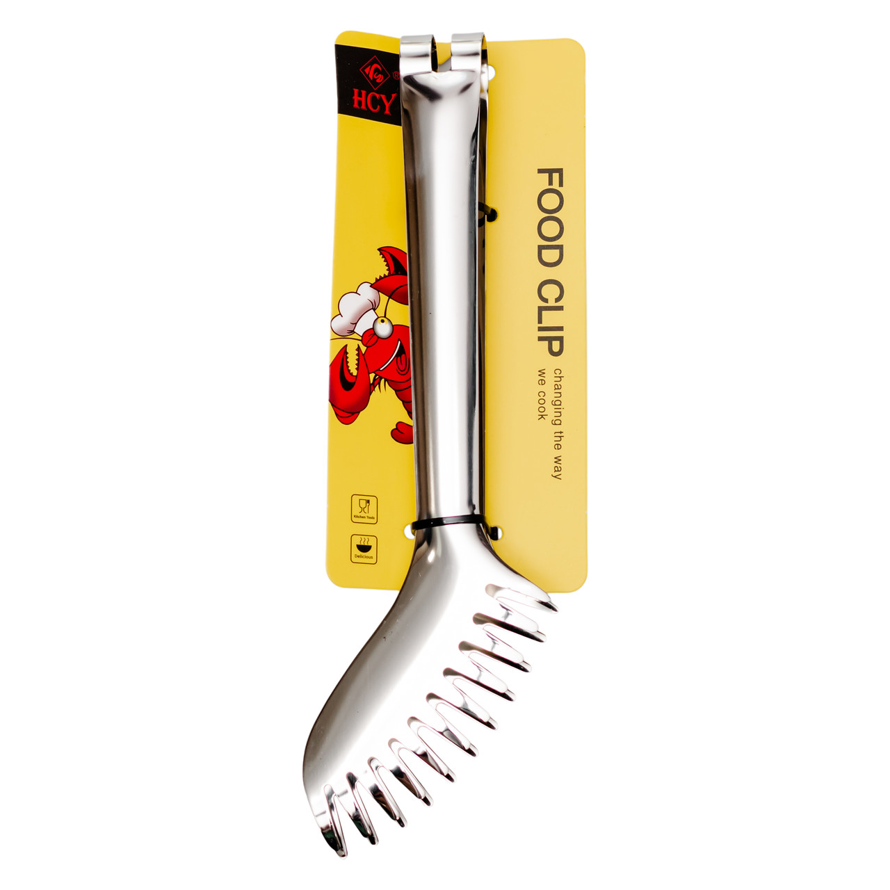 Щипці кухонні металеві 23×4 (см) кулінарні щипці для м&apos;яса, риби, гриля кухарські щипці Сріблястий HP-8-65