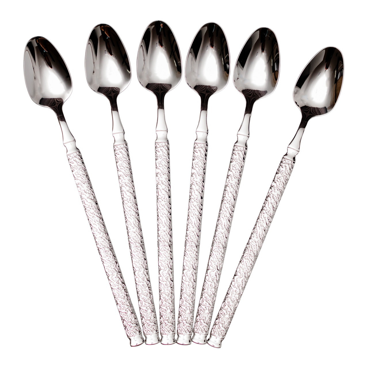 Набір десертних ложок 6 штук з нержавіючої сталі 20 (см) Срібло HP-8-38