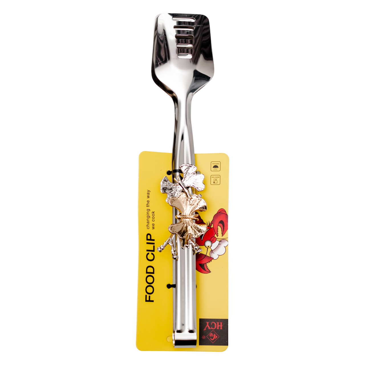 Щипці кухонні металеві 29×5 (см) кулінарні щипці для м'яса, риби, гриля кухарські щипці для Сріблястий HP-8-63