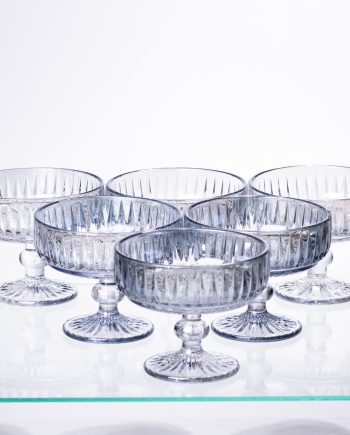 Набір креманок на ніжці 6 шт 300 (мл) Блакитний HP-19-70