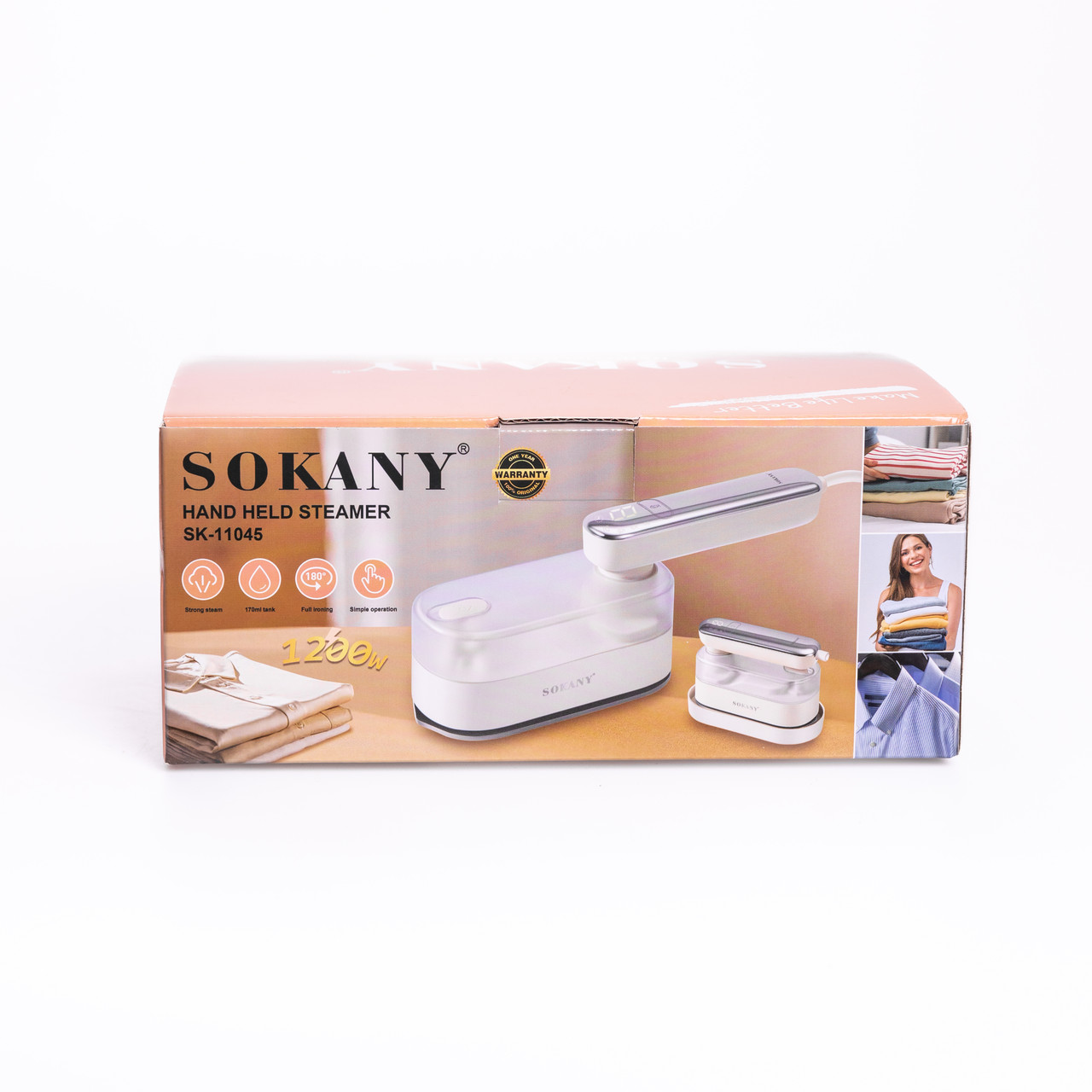 Дорожня праска з парогенератором Sokany 1200 Вт Білий SK-11045