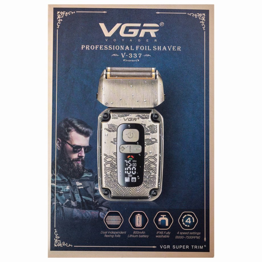 Електробритва-шейвер VGR V-337 акумуляторна з двома бритвенними головками