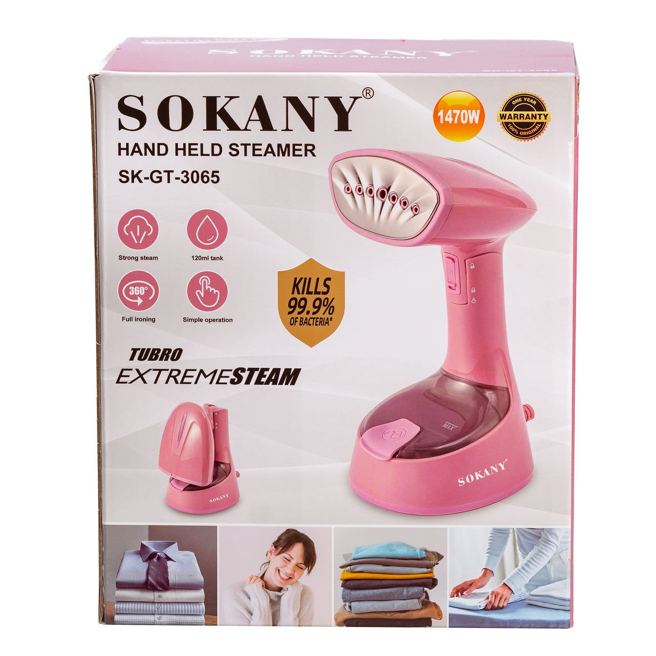 Паровий відпарювач для одягу вертикальний зі щіткою SOKANY парогенератор домашній для прасування 1300 Вт Lugi