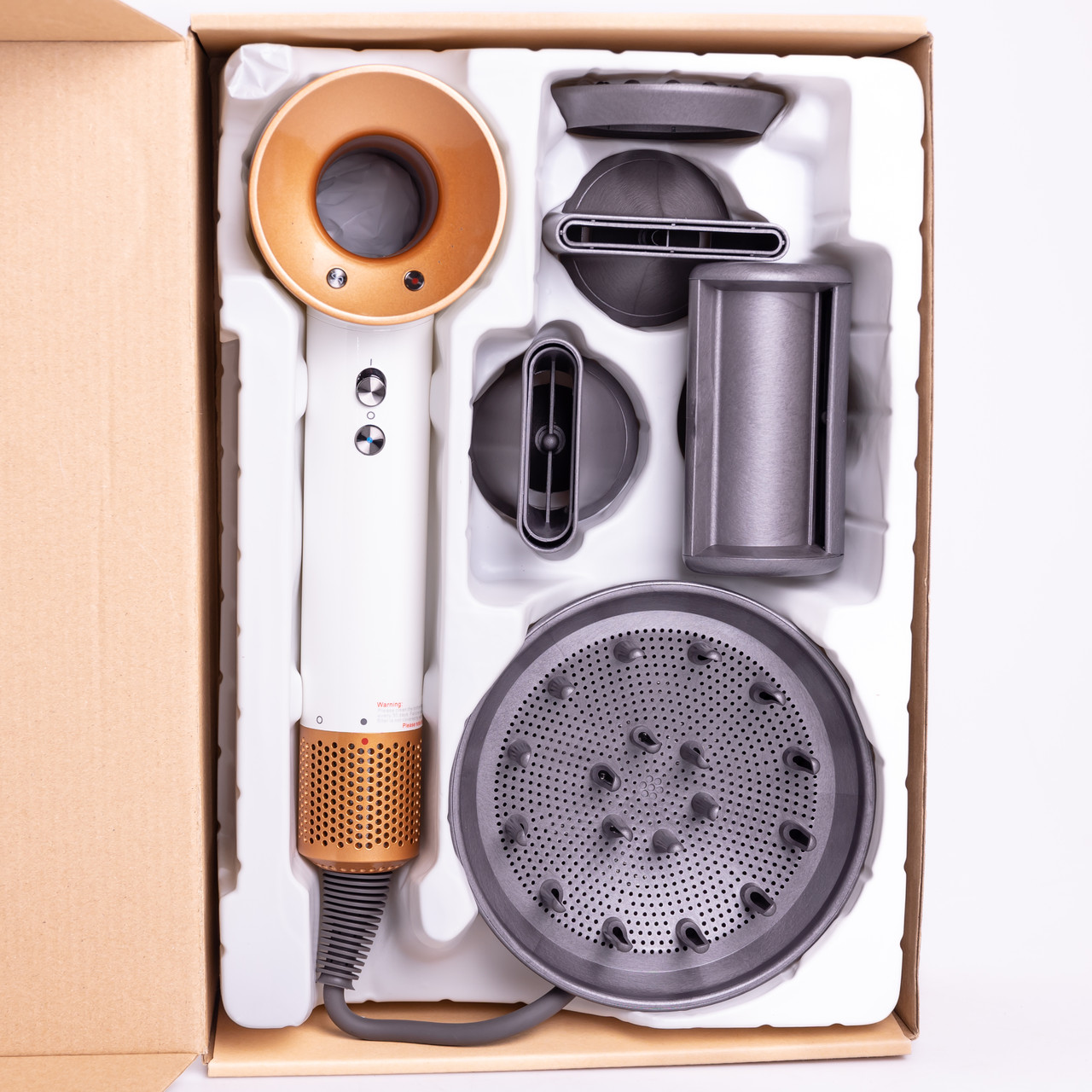 Фен стайлер для волосся 5 в 1 Supersonic Premium 1600 Вт 5 насадок 3 режими швидкості Білий PH770W