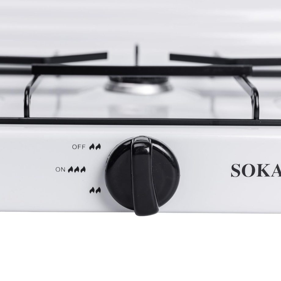 Настільна газова плита на 3 конфорки Sokany 5.5 кВт Біла Lugi SK-6003W
