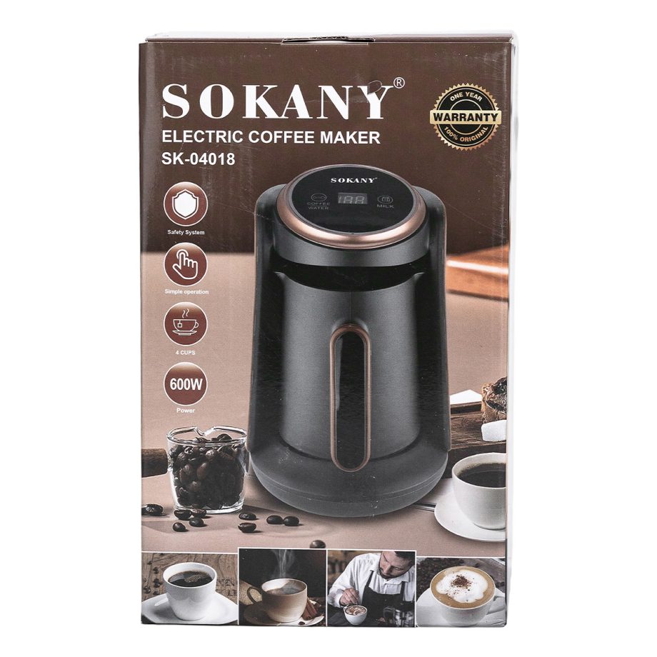 Кавоварка електрична 600 (мл) для дому та офісу Sokany електрокавоварка побутова SK-04018