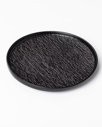 Тарілка порцелянова 20 см плоска чорна HP-7-736