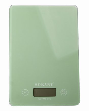 Ваги для кухні Sokany до 5 кг електронні на батарейках Зелені Lugi SK-19027GR