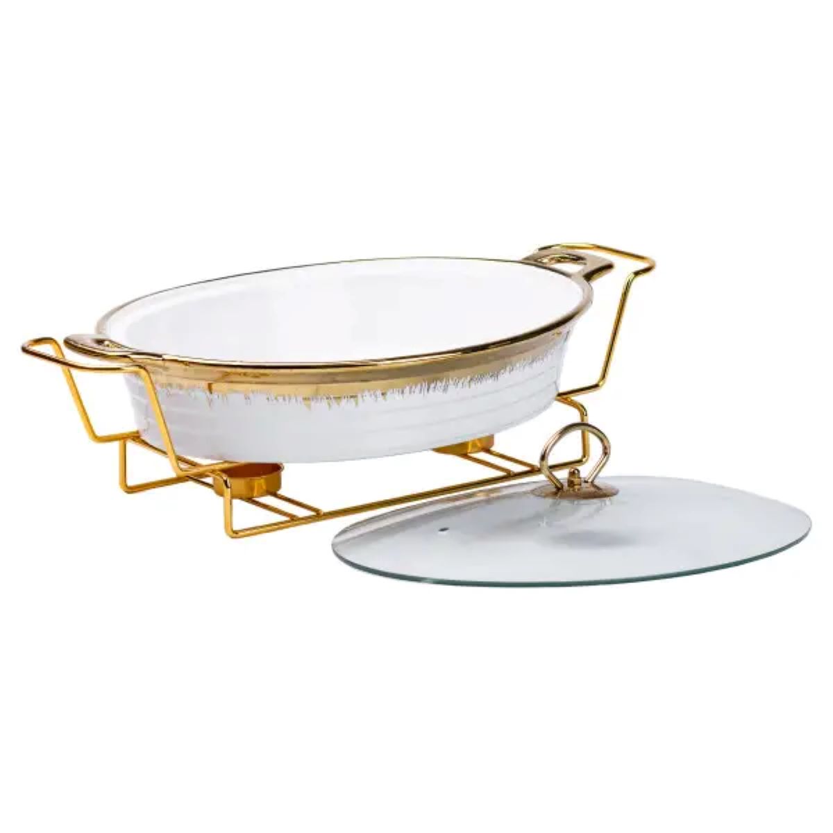 Настільна мармітниця 41х25х15.5 см марміт порцелянаовий для других страв 2 л HP1027