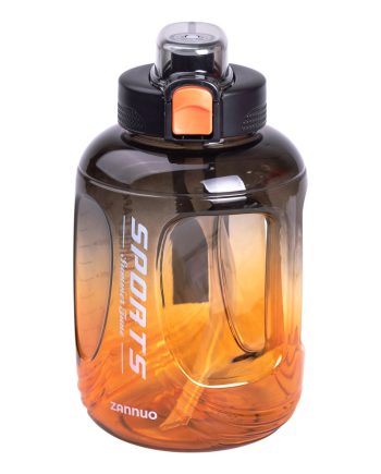 Пляшка для води спортивна 1.6 л пластикова з трубочкою з ремінцем 22 см Чорна HP-14-35B