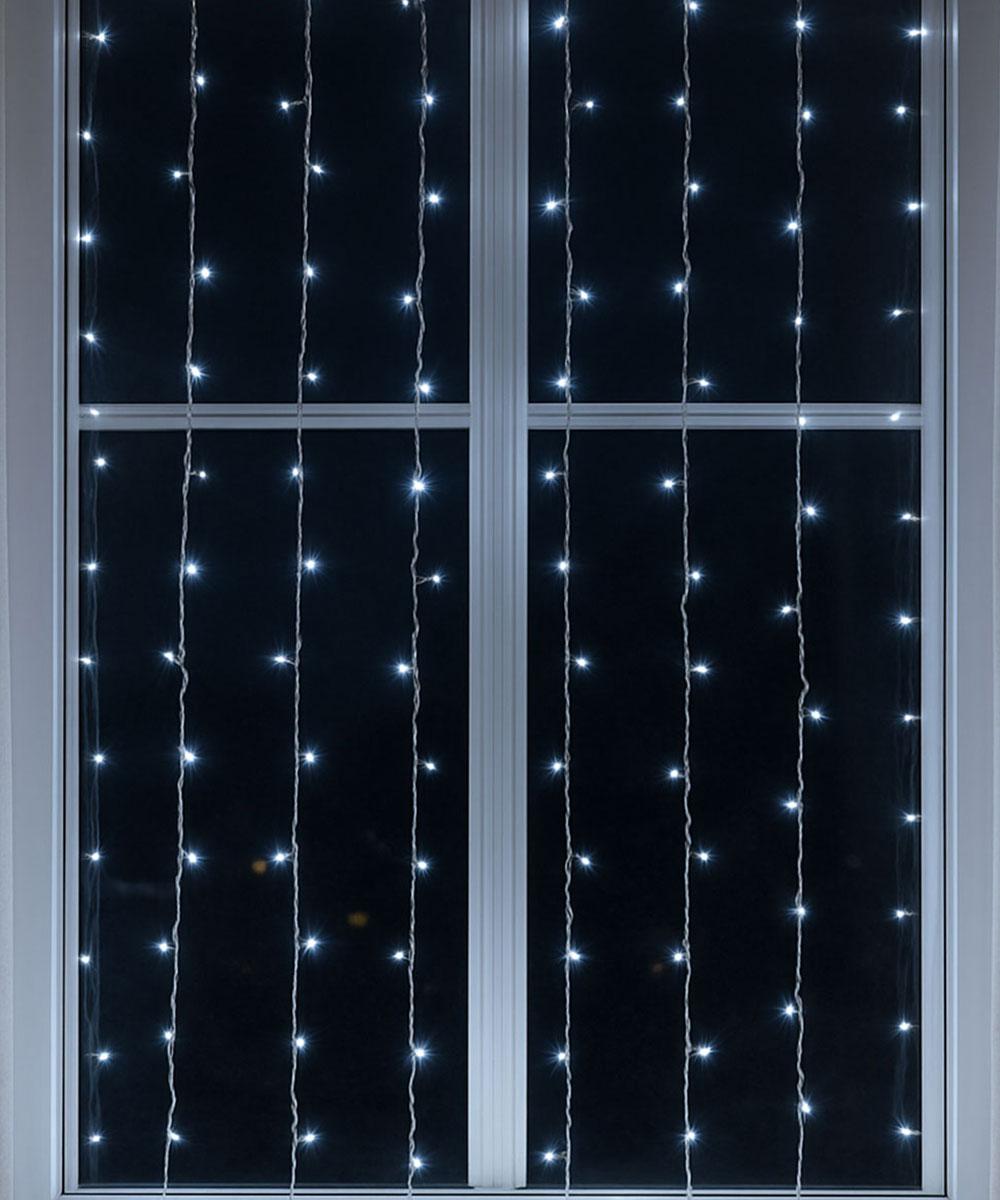 Новорічна гірлянда штора 1,5х1,5 м 64 LED білий провід Білий ZWM1564LEDW