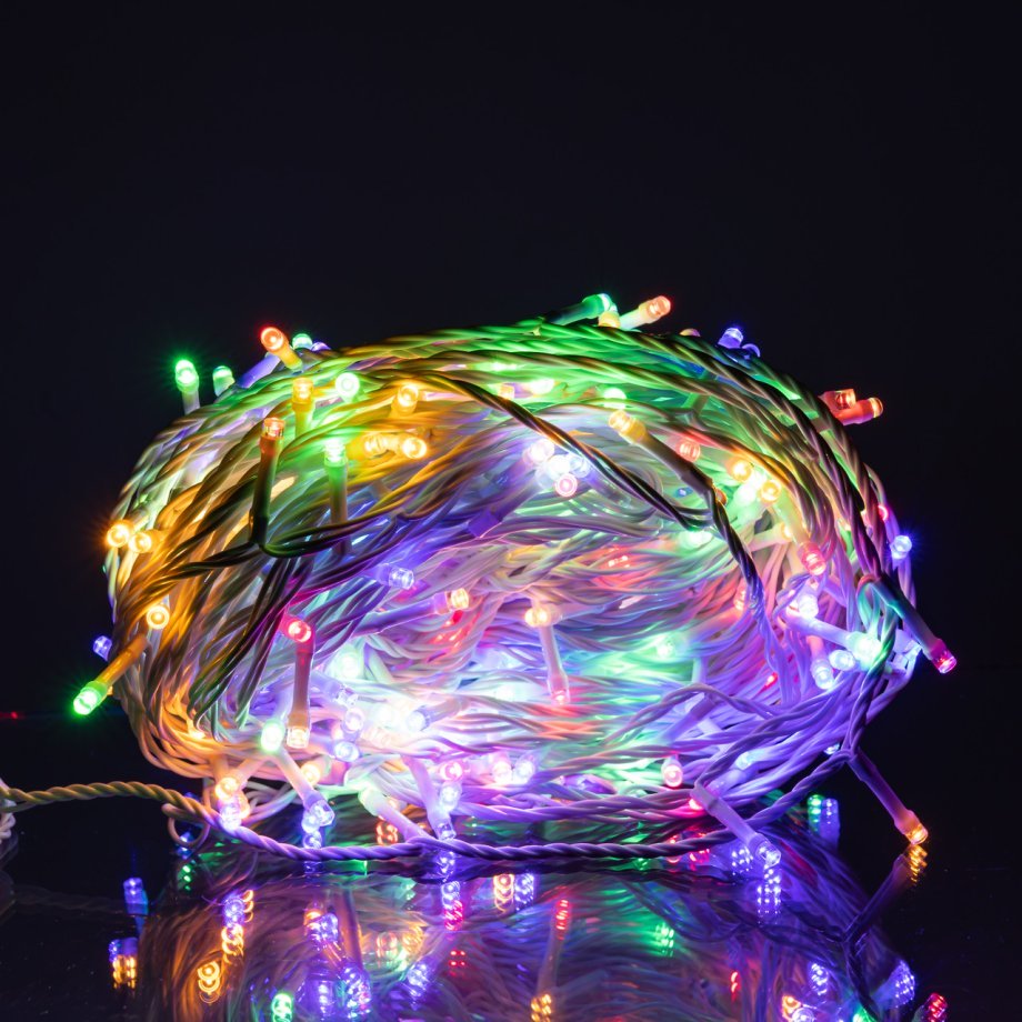Гірлянда Нитка вулична 30 м 300 LED білий провід Мультиколір CF300L30MWML