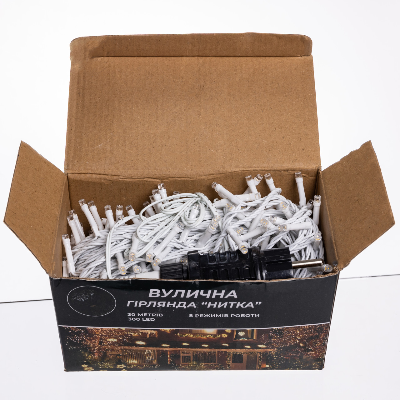 Гірлянда Нитка вулична 30 м 300 LED білий провід Жовтий CF300L30MWY