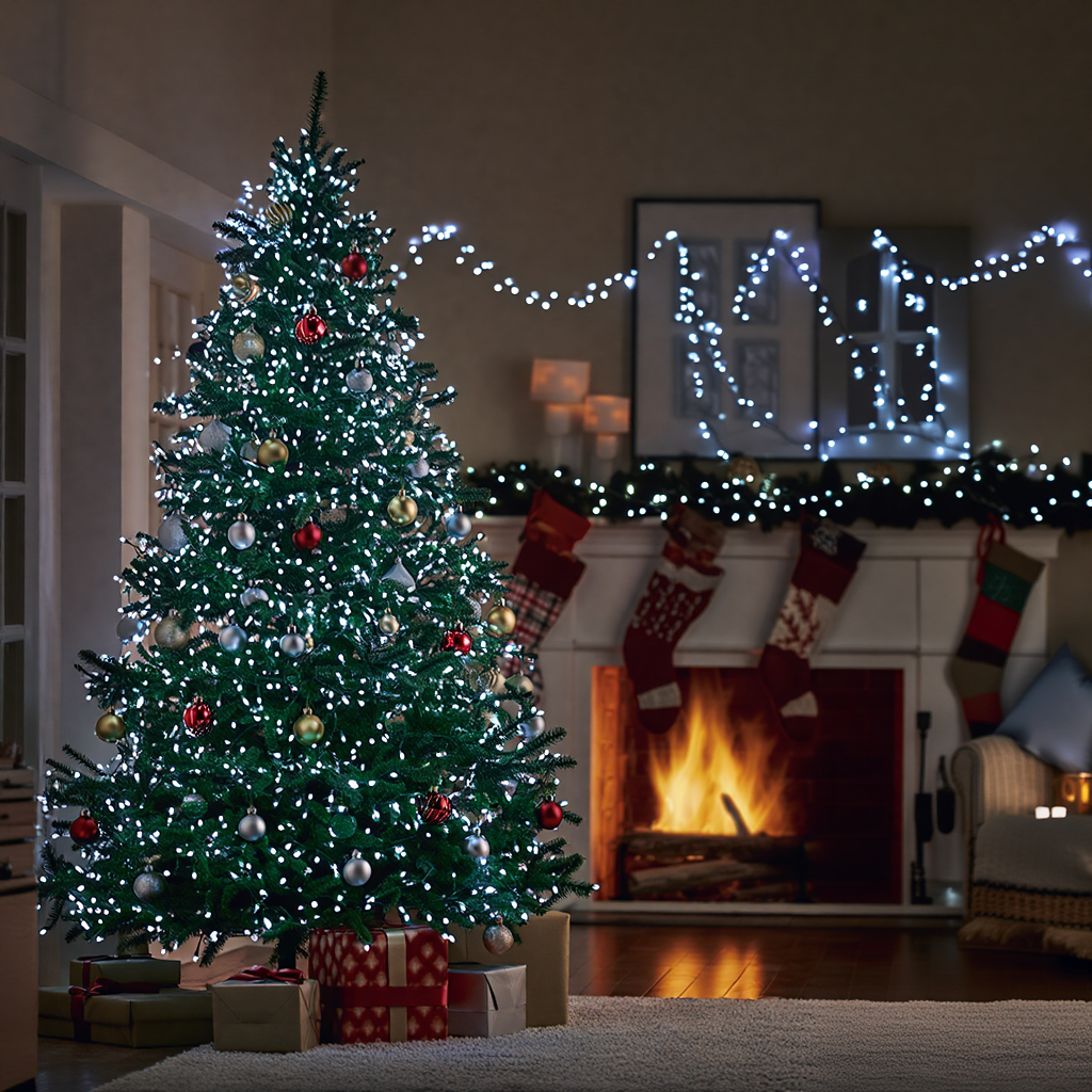 Гірлянда Нитка вулична 30 (м) 300 LED чорний провід Білий CF300L30MBW