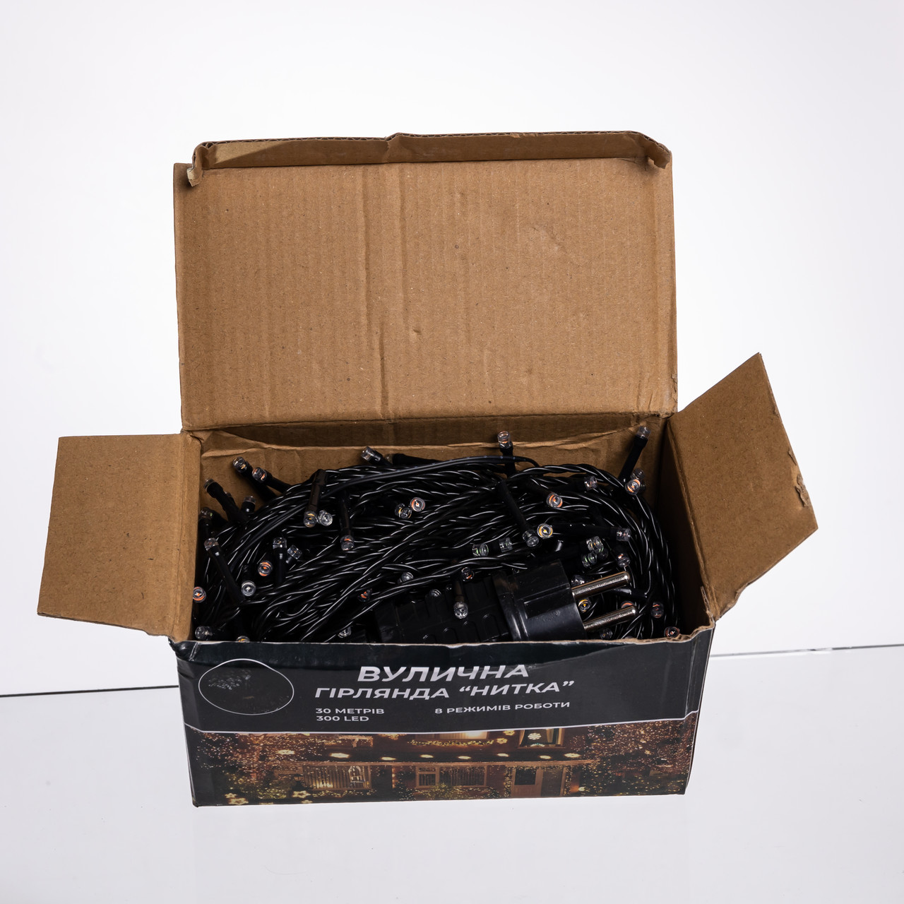 Гірлянда Нитка вулична 30 (м) 300 LED чорний провід Мультиколір CF300L30MBML