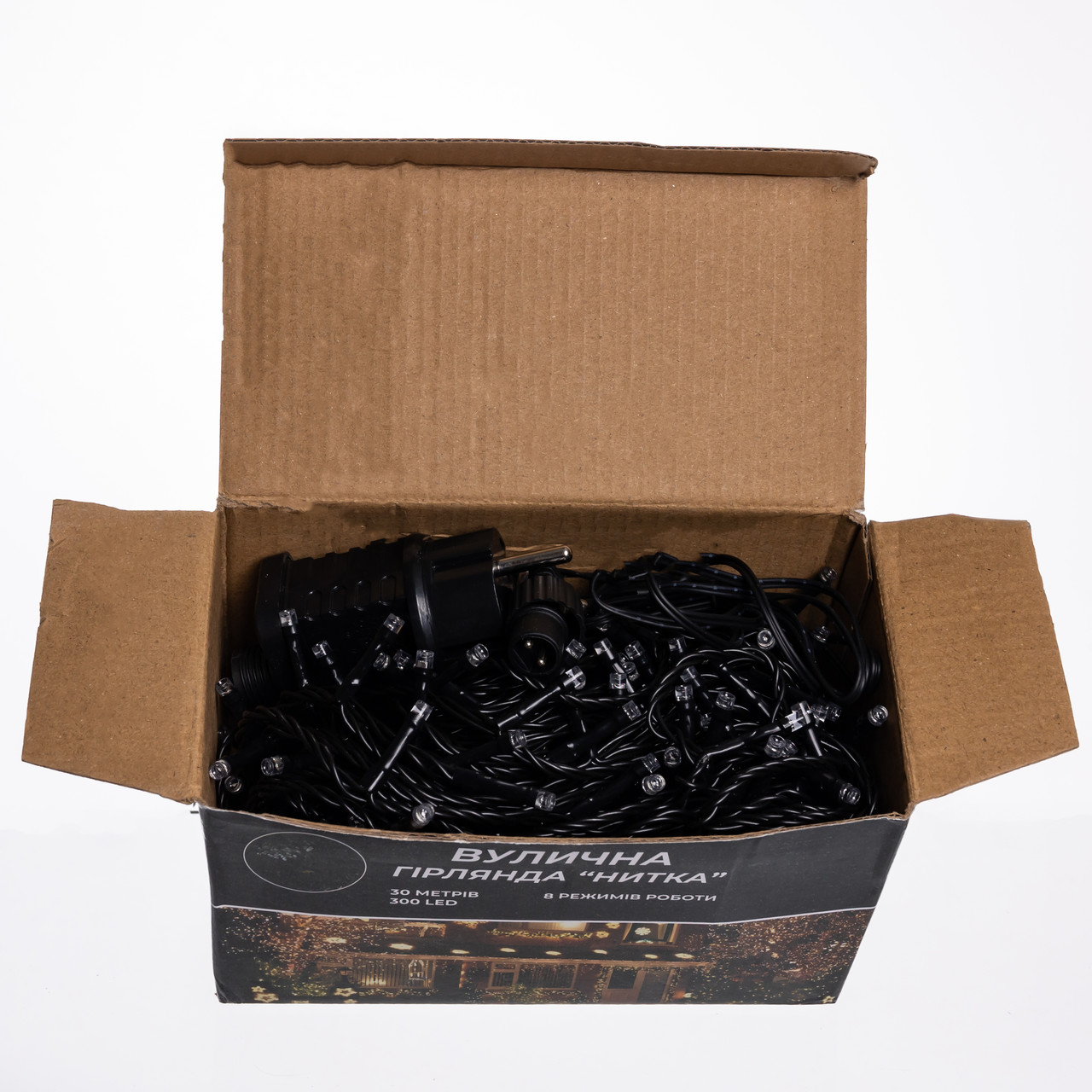 Гірлянда Нитка вулична 30 (м) 300 LED чорний провід Синій CF300L30MBBL