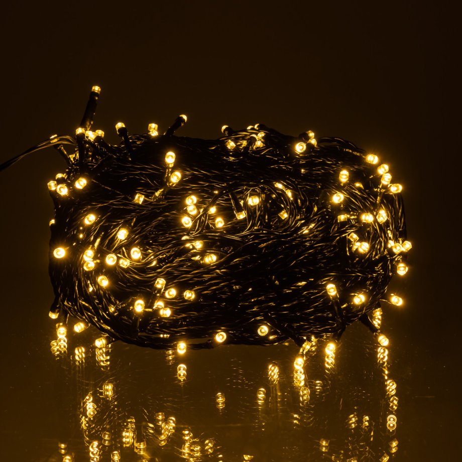 Гірлянда Нитка вулична 30 (м) 300 LED чорний провід Жовтий CF300L30MBY