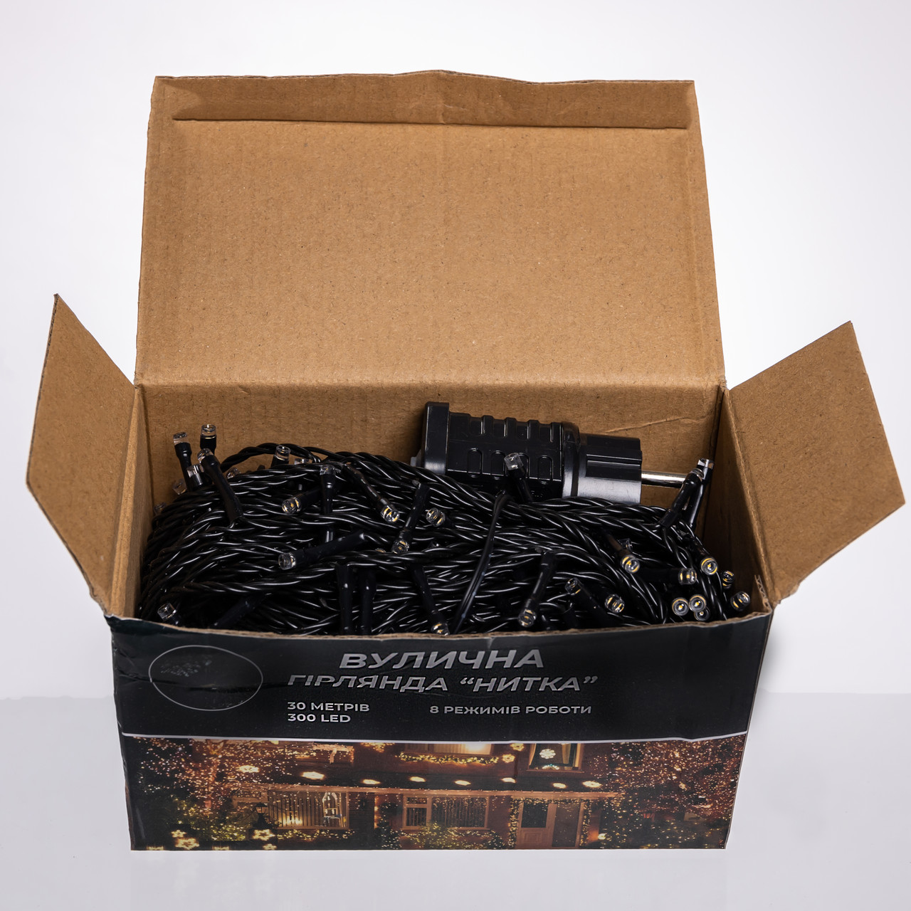 Гірлянда Нитка вулична 30 (м) 300 LED чорний провід Жовтий CF300L30MBY