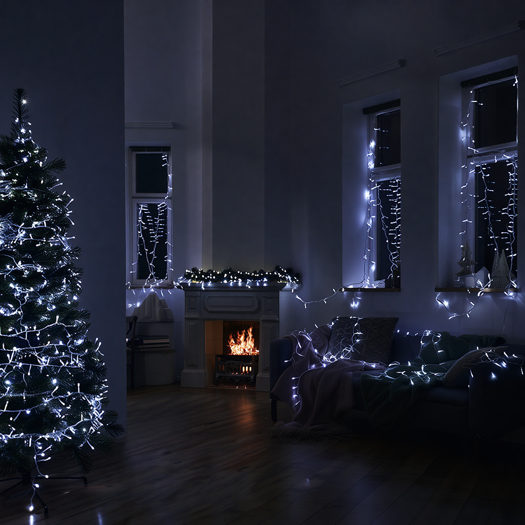 Гірлянда Різдвяна фея вулична 100 м 1000 LED білий провід Білий CF1000L100MWW