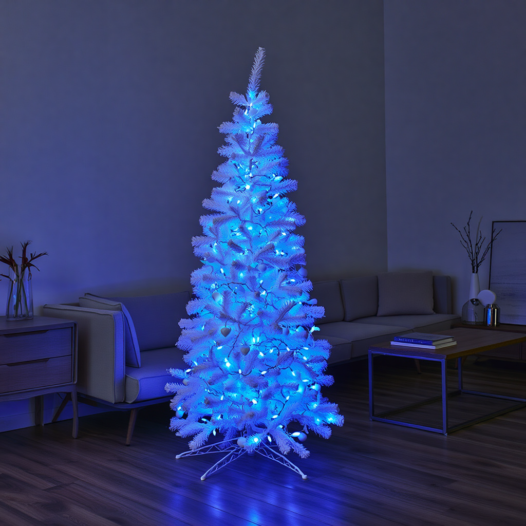 Гірлянда Різдвяна фея вулична 100 м 1000 LED білий провід Синій CF1000L100MWBL