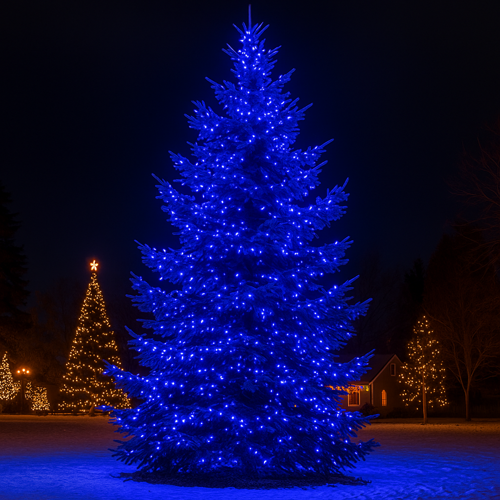Гірлянда Різдвяна фея вулична 50 м 500 LED білий провід Синій CF500L50MWBL