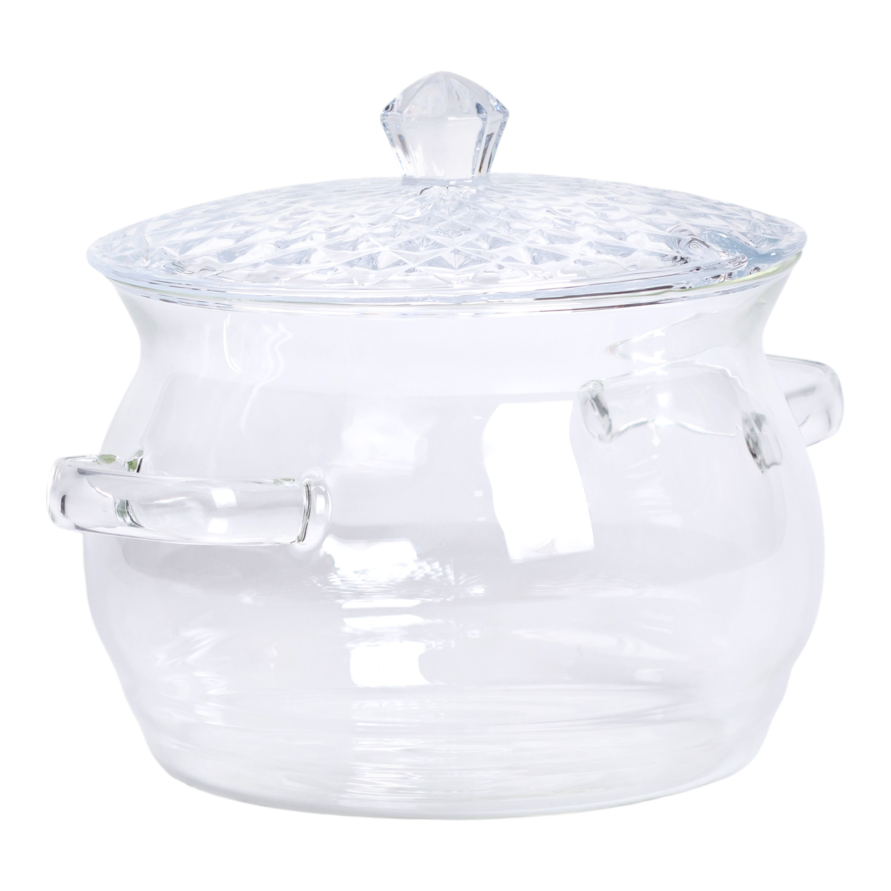Каструля скляна з кришкою 2 літри з боросилікатного скла посуд супниця скляна з кришкою HP-34-6