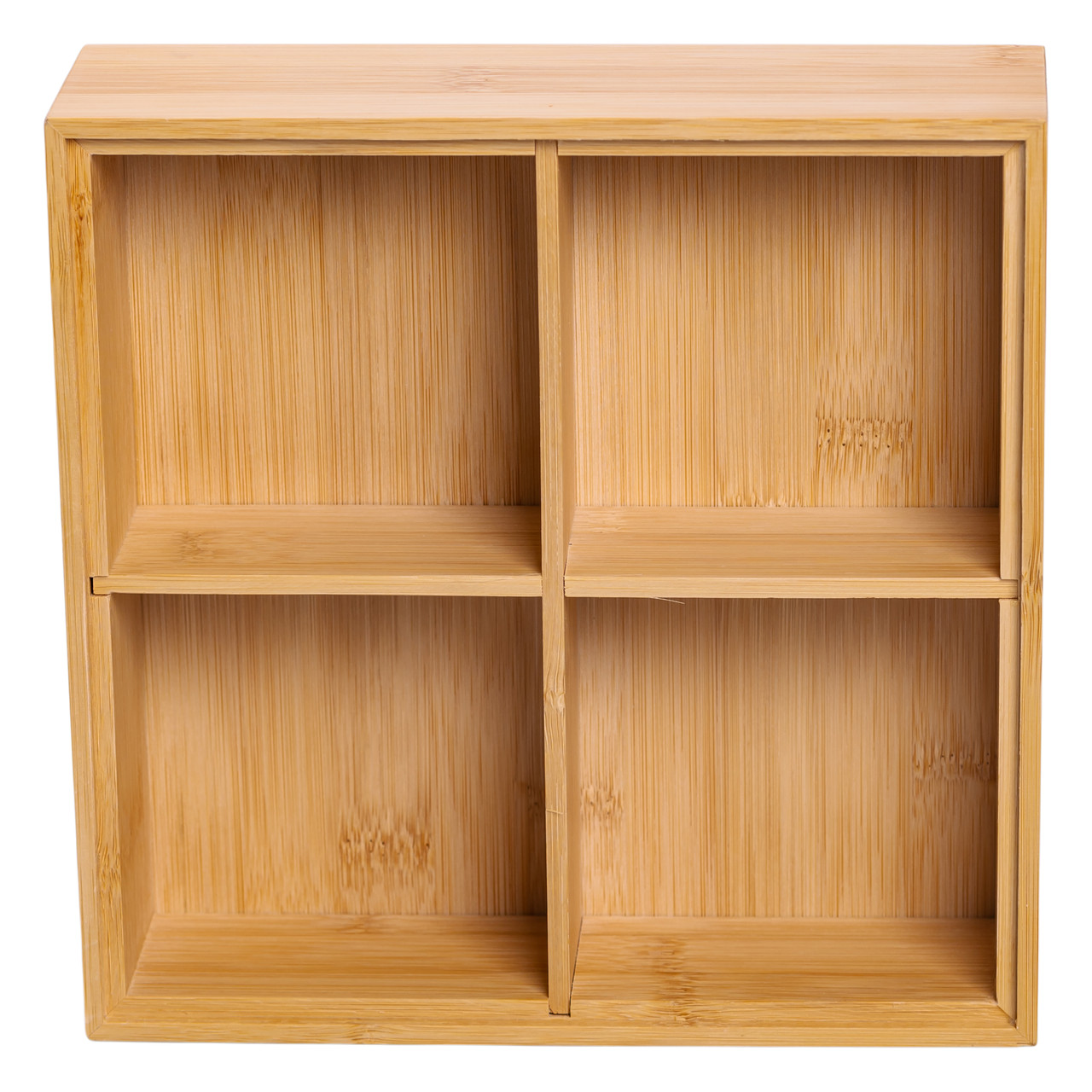 Менажниця дерев'яна на 4 секції з кришкою для закусок 22×22×8 (см) квадратна HB-40-2