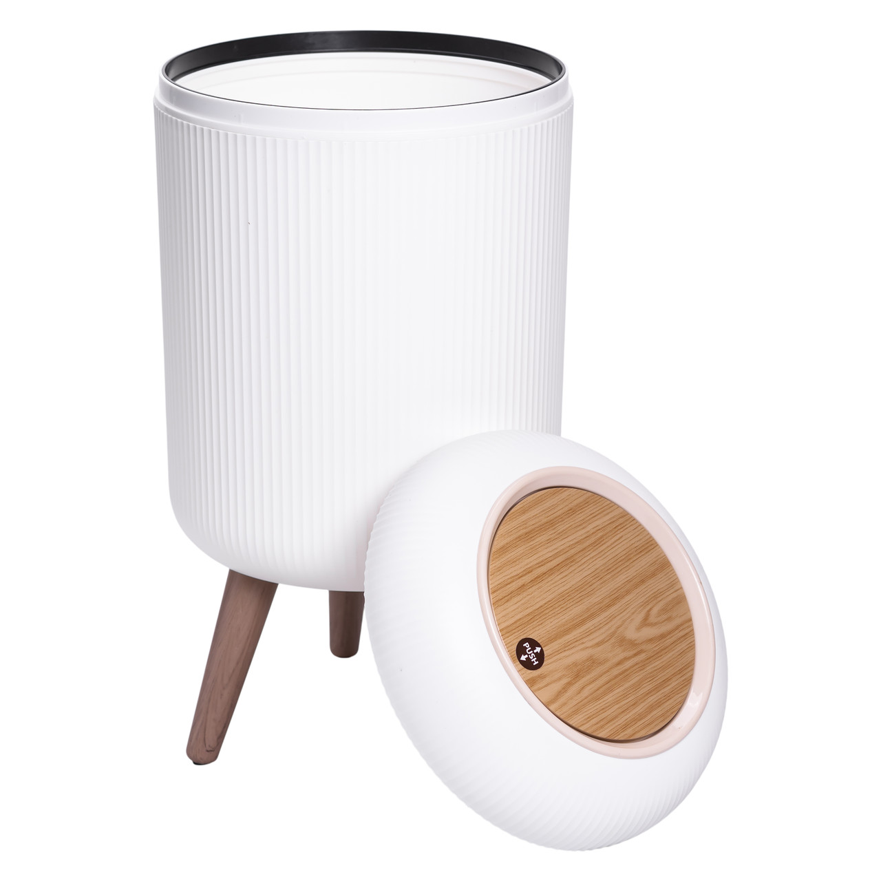 Відро для сміття з клік-кришкою на ніжках 10 літрів відро для сміття на кухню, в спальню і для офісу HP-45-14