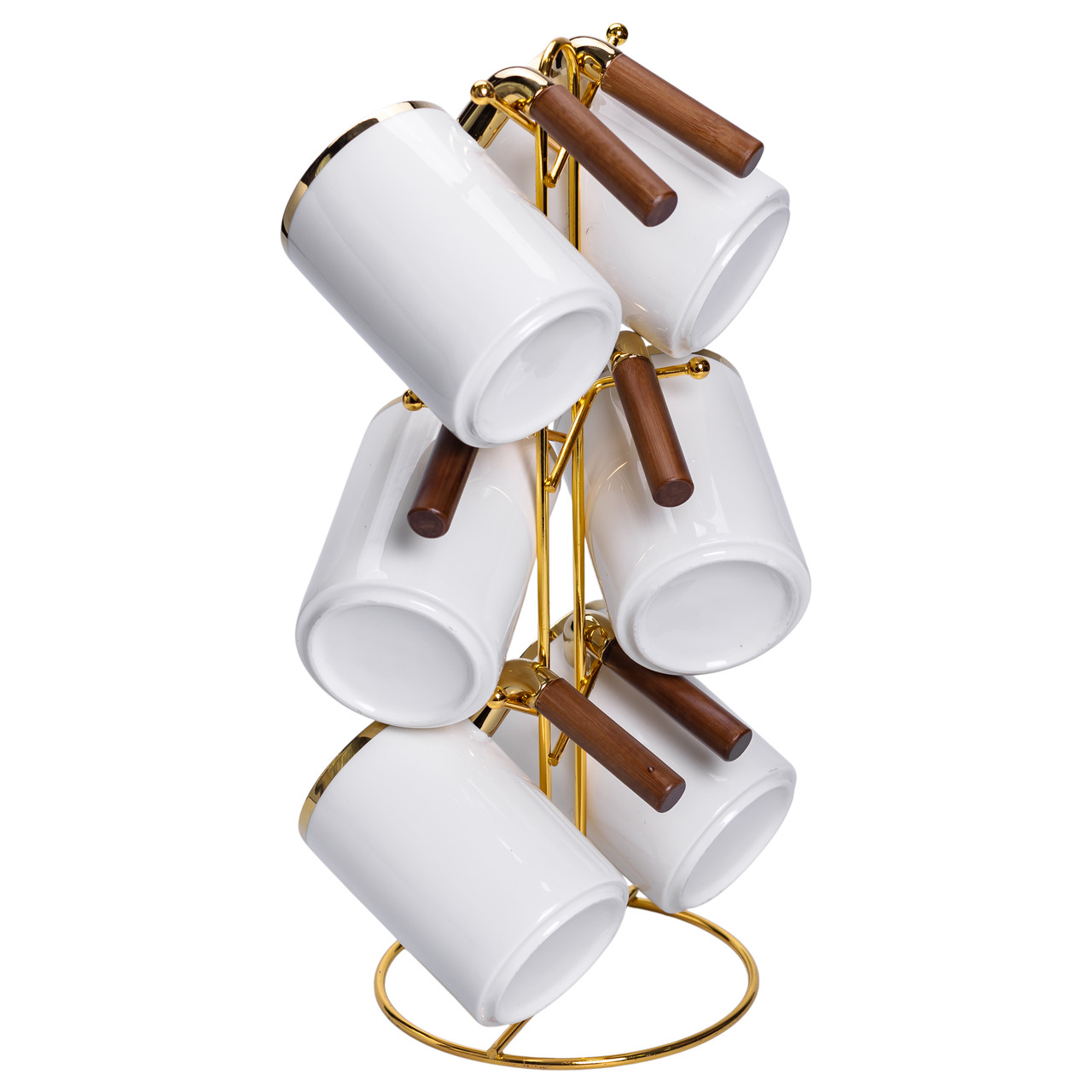 Набір чашок на металевій підставці 6 (шт) по 400 (мл) Білий HP-26-11