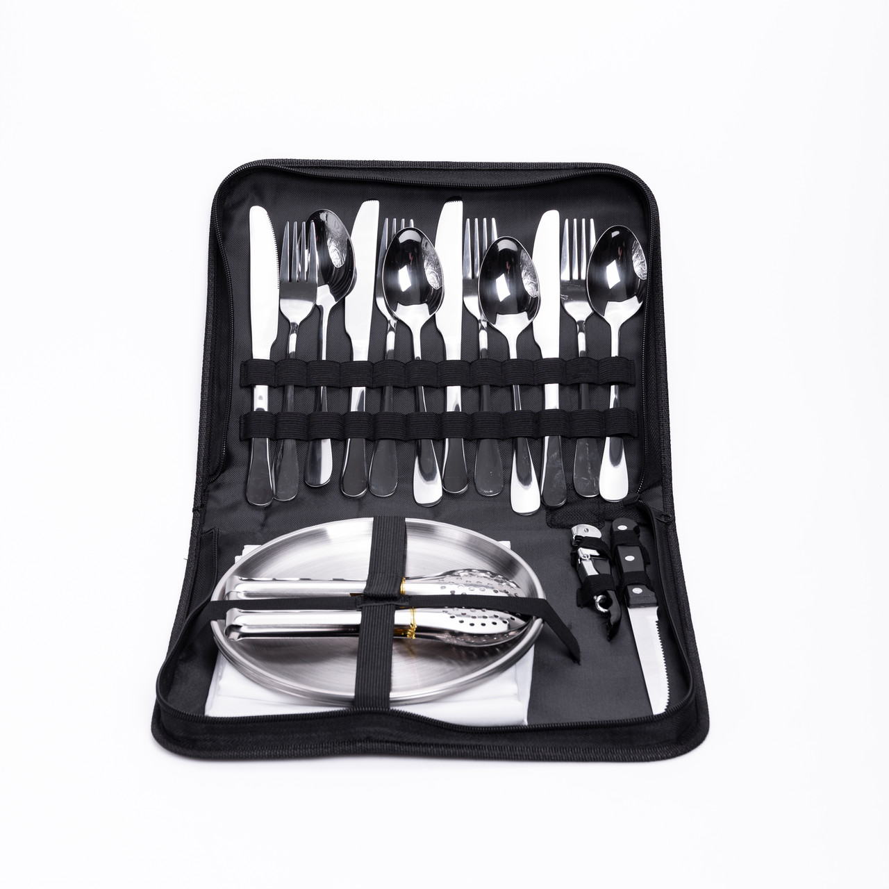 Набір посуду для пікніка на 4 особи 24 предмети Сріблястий HP-21-1