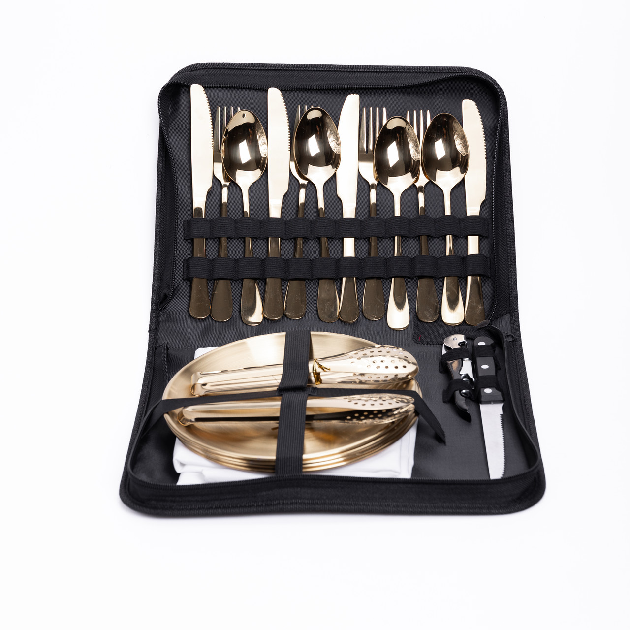 Набір посуду для пікніка на 4 особи 24 предмети Золотистий HP-21-2