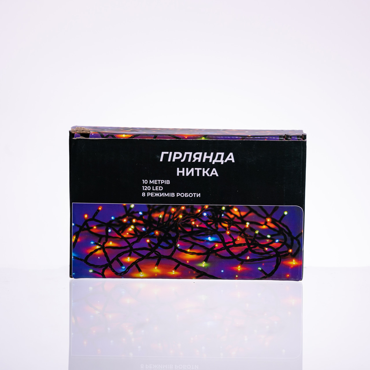 Новорічна гірлянда кімнатна нитка 10 м 120 LED білий провід Білий W120LED10MWW