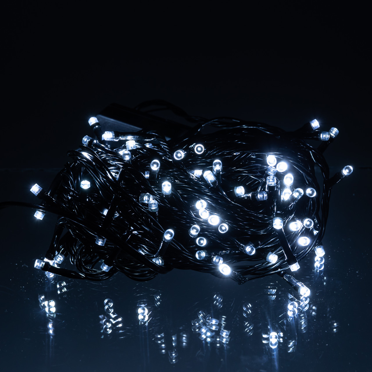 Новорічна гірлянда кімнатна нитка 10 м 120 LED чорний провід Білий W120LED10MBW