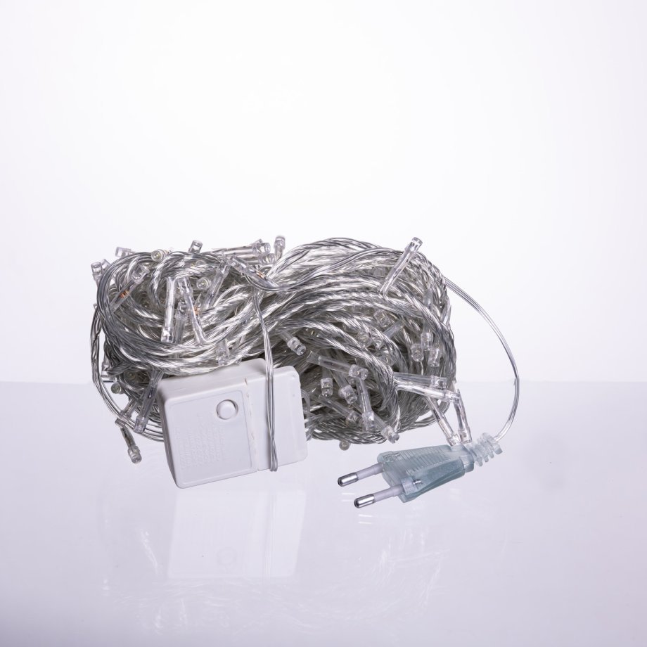 Новорічна гірлянда кімнатна нитка 14 м 160 LED кімнатна гірлянда білий провід Біле світло W160LED16MWW