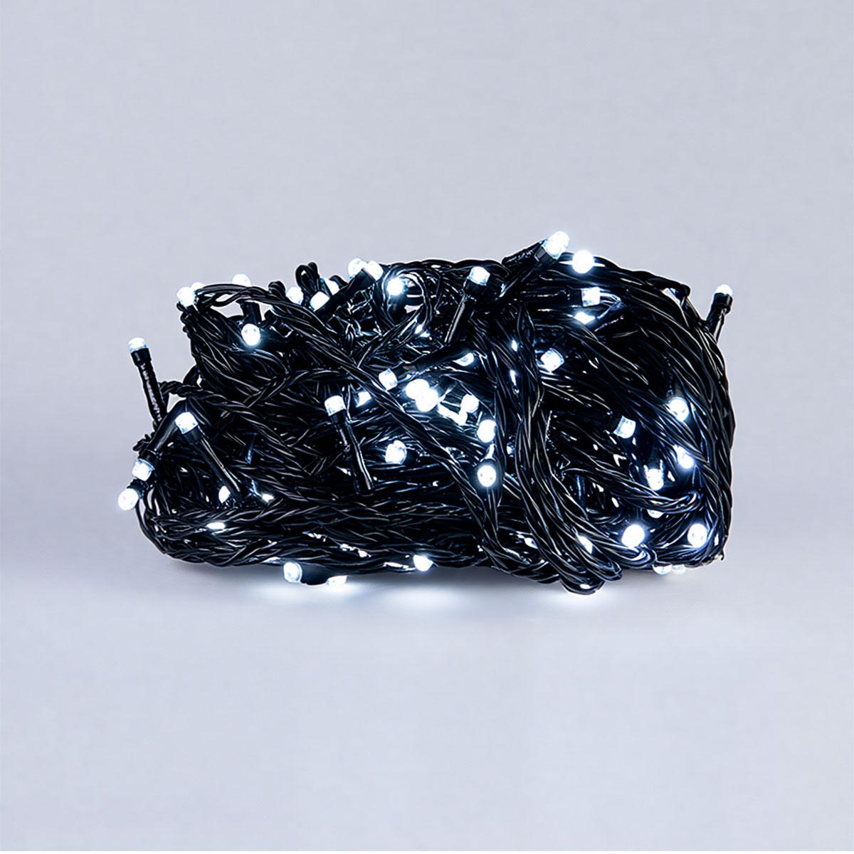 Новорічна гірлянда кімнатна нитка 22 м 220 LED чорний провід Білий W220LED22MBW