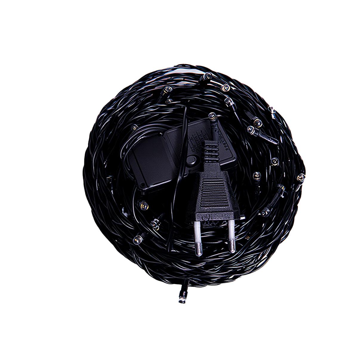 Новорічна гірлянда кімнатна нитка 22 м 220 LED чорний провід Жовтий W220LED22MBY