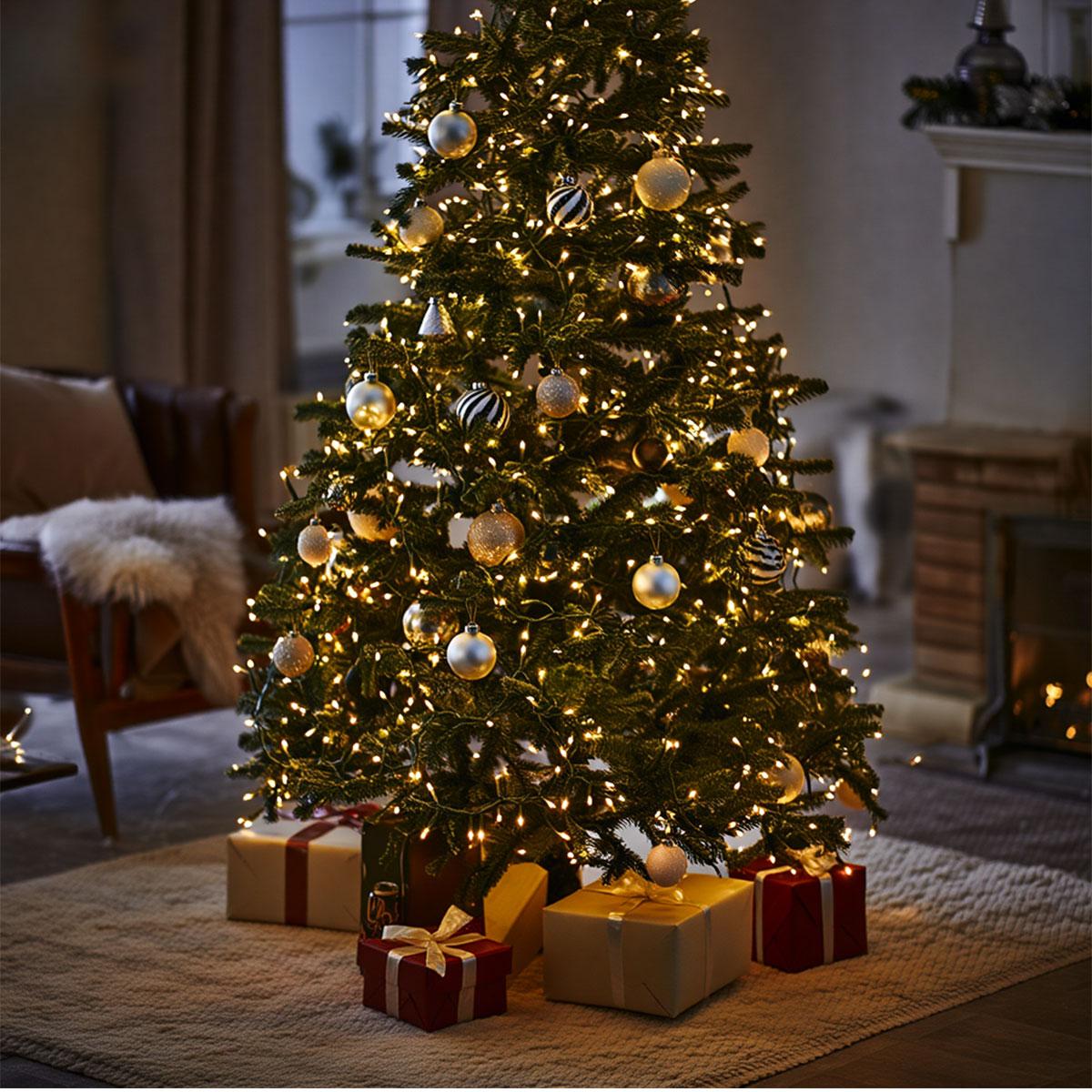 Новорічна гірлянда кімнатна нитка 22 м 220 LED чорний провід Жовтий W220LED22MBY