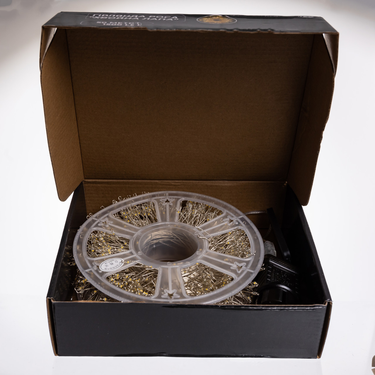 Новорічна гірлянда кімнатна роса Хвойна лапа 50 м 1500 LED білий провід Жовте сяйво D1500L50MWY