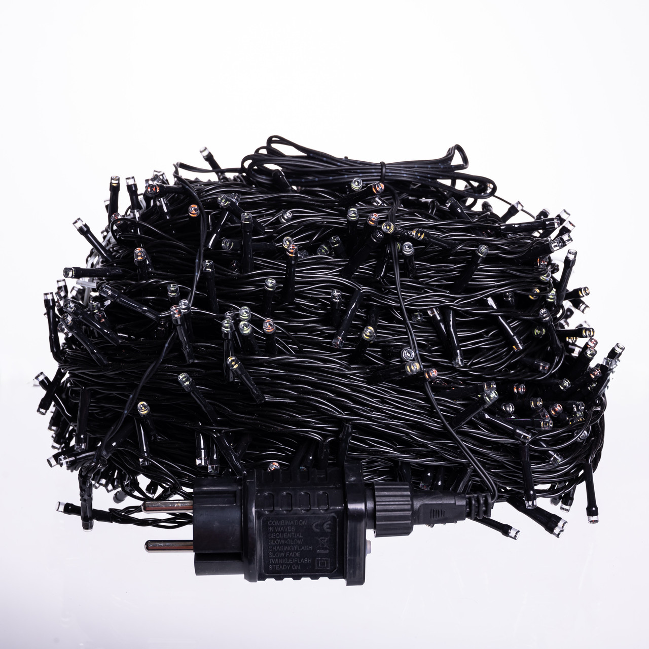 Новорічна гірлянда вулична 100 м 1000 LED із сонячною батареєю 8 режимів роботи чорний провід Синій SB1000L100MBBL