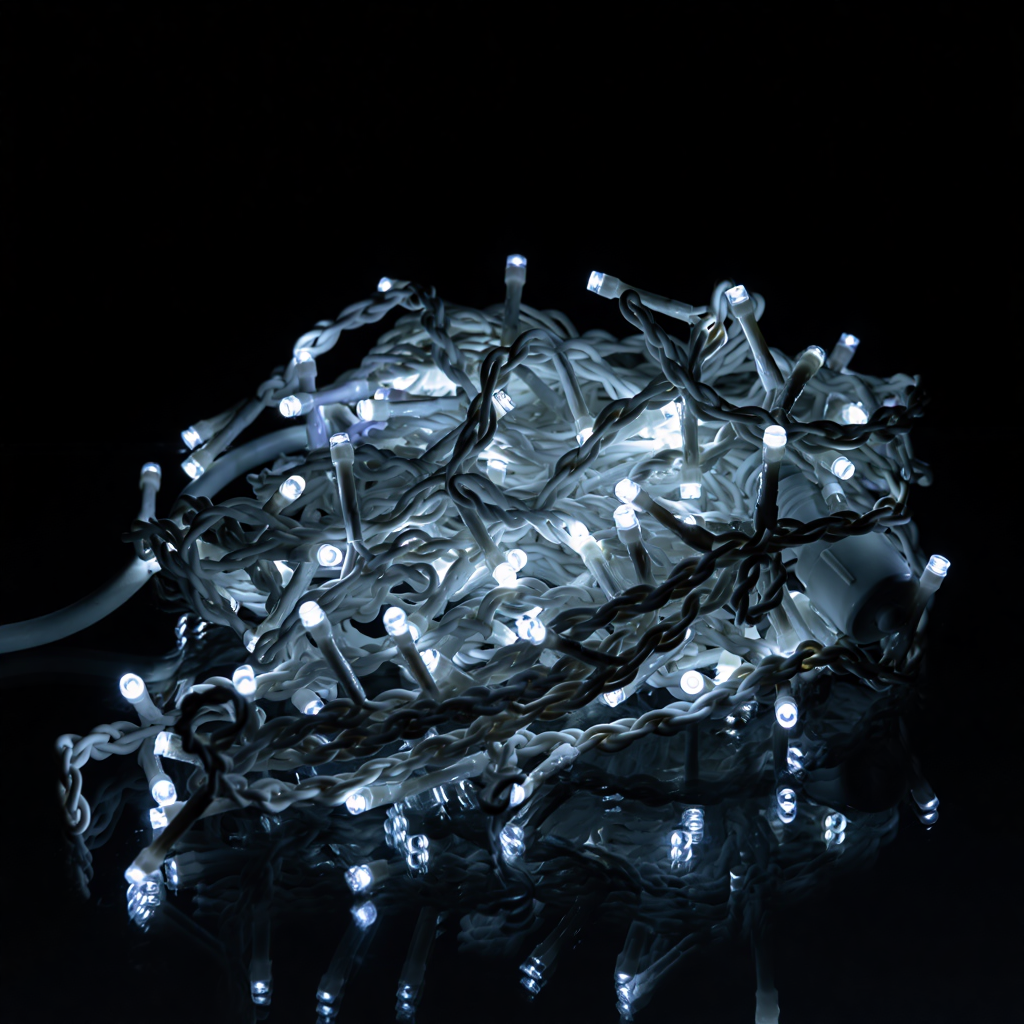 Новорічна гірлянда вулична Бахрома 6 м 105 LED білий провід Білий 6МWW