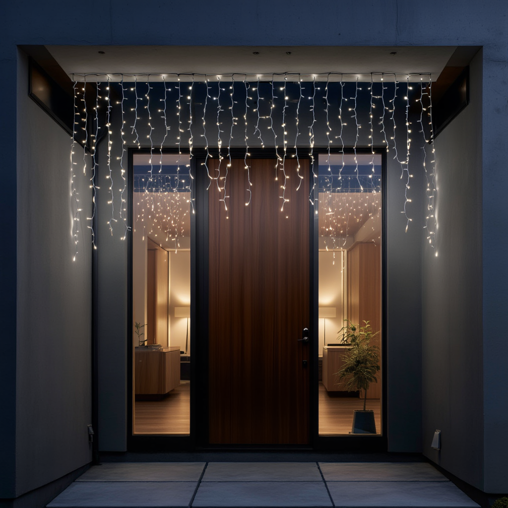 Новорічна гірлянда вулична Бахрома 6 м 105 LED білий провід Білий 6МWW