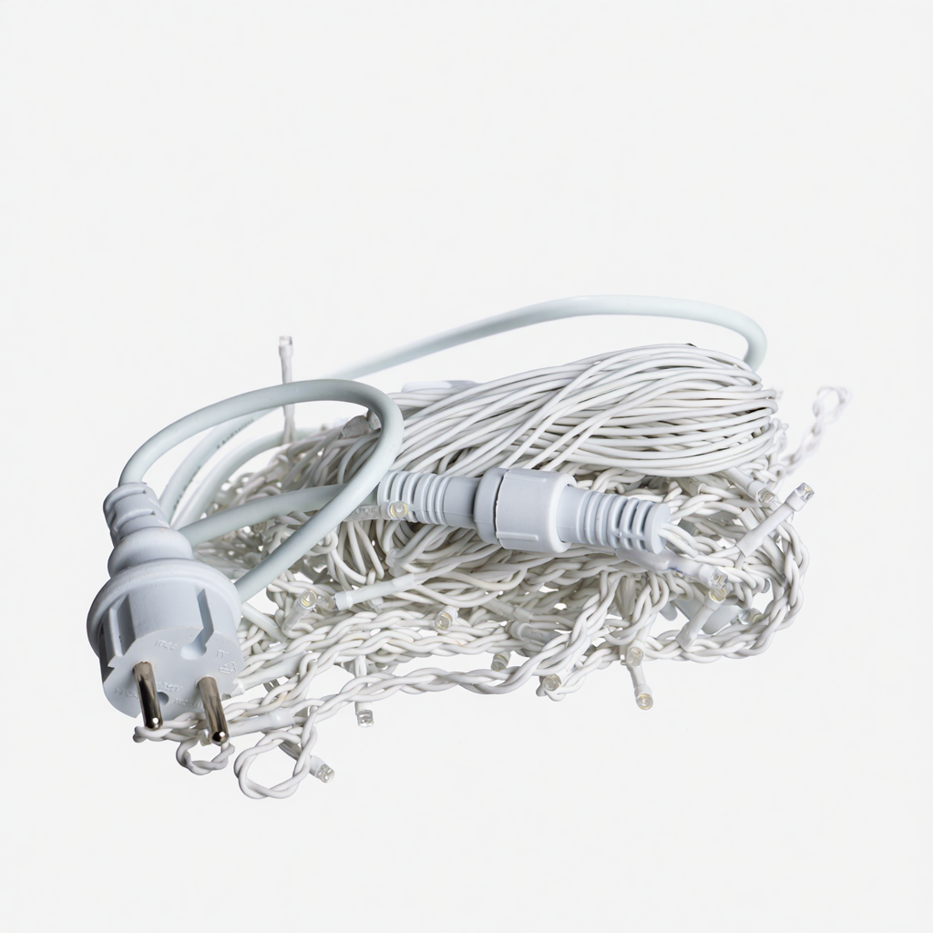 Новорічна гірлянда вулична Бахрома 6 м 105 LED білий провід Білий 6МWW