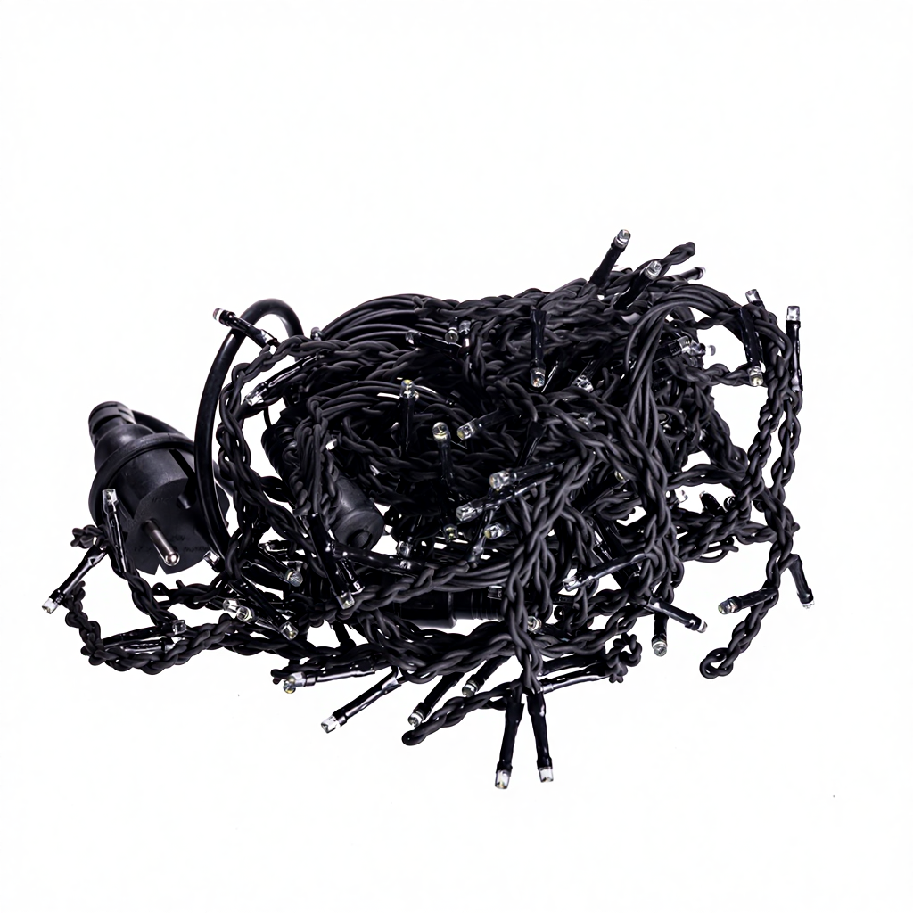 Новорічна гірлянда вулична Бахрома 6 м 105 LED чорний провід Білий 6МBW