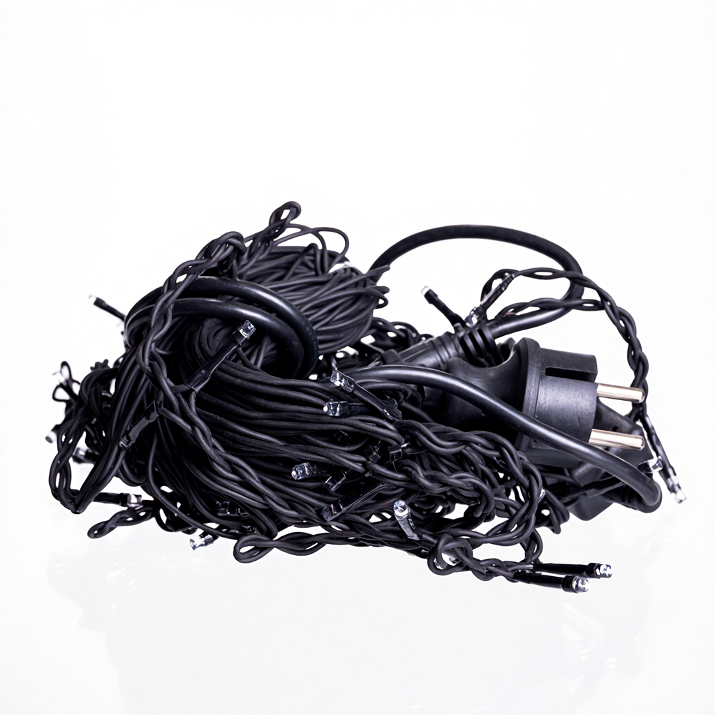 Новорічна гірлянда вулична Бахрома 6 м 105 LED чорний провід Синій 6МBBL