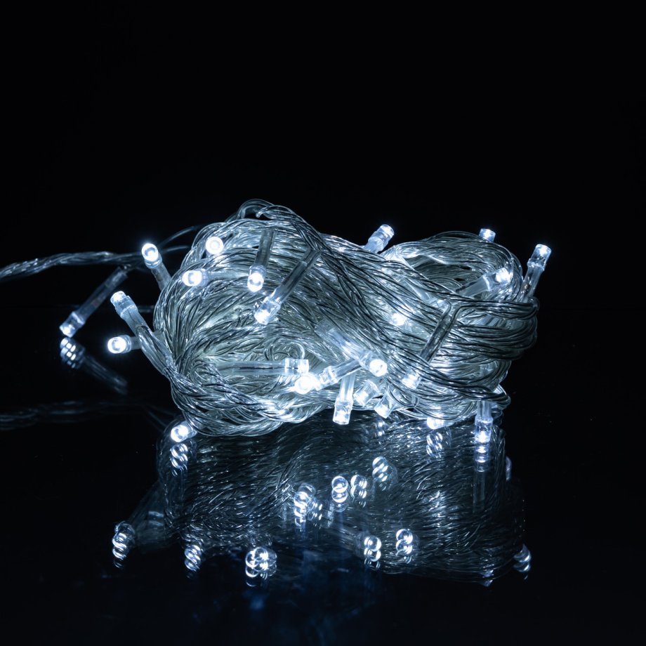 Новорічна кімнатна гірлянда нитка 6 м 50 LED білий провід Білий W50LED6MWW