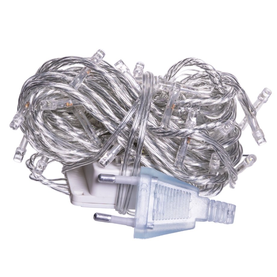 Новорічна кімнатна гірлянда нитка 6 м 50 LED білий провід Білий W50LED6MWW