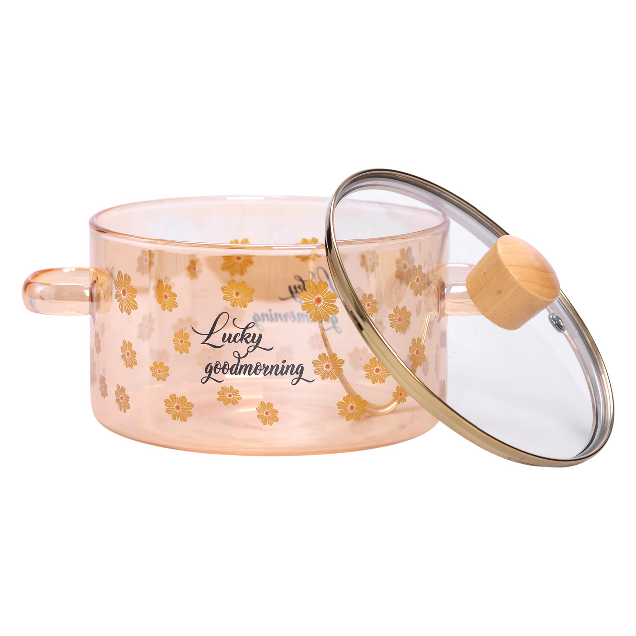 Скляна каструля прозора з кришкою 1.5 (л) жаростійка HP-33-2